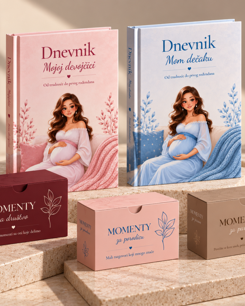MOMENTY set — dnevnik + kartice po izboru — MOMENTY